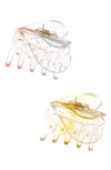 Ettika 2-pack Assorted Heart Claw Hair Clips In Light Pink/ Light Yellow