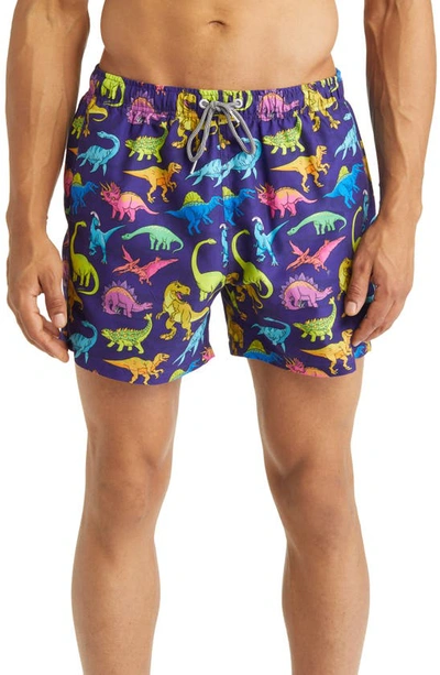 Boardies Vibrant Dino Swim Trunks In Purple