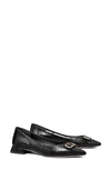 Tory Burch Georgia Pointed Toe Flat In Perfect Black
