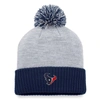 Fanatics Branded Heather Gray Houston Texans Ash Cuffed Knit Hat With Pom In Heather Gray