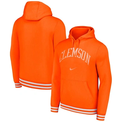 Nike Orange Clemson Tigers Sketch Retro Pullover Hoodie