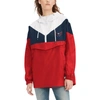 TOMMY HILFIGER TOMMY HILFIGER NAVY/RED WASHINGTON CAPITALS STACI HALF-ZIP WINDBREAKER JACKET