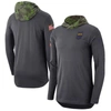 Nike Anthracite Lsu Tigers Military Long Sleeve Hoodie T-shirt In Anthracite