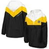 Tommy Hilfiger Women's  White, Gold Pittsburgh Steelers Staci Half-zip Hoodie Windbreaker Jacket In Black