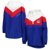 TOMMY HILFIGER TOMMY HILFIGER BLUE/RED NEW YORK RANGERS STACI HALF-ZIP WINDBREAKER JACKET