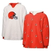 Foco Cleveland Browns Repeat Print Reversible Hoodeez In Orange