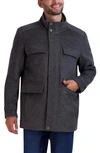 Cole Haan Melton Wool Blend Field Coat In Grey