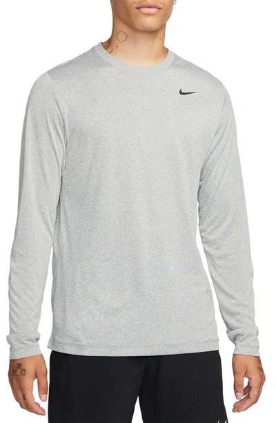 Nike Legend Long Sleeve Dri-fit Training T-shirt In Light Grey