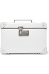 GLOBE-TROTTER PEARL 13" LEATHER-TRIMMED FIBERBOARD VANITY CASE