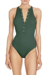 Robin Piccone Amy Rib One-piece Swimsuit In Bonsai
