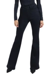 Good American Pull On Flare Slim-fit Flared-leg High-rise Stretch-denim Jeans In Black