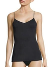 Hanro Women's Sea Island Cotton Spaghetti Camisole In Black