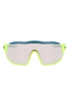 Nike Show X Rush 58mm Shied Sunglasses In Matte Volt/ Chrome Mirror