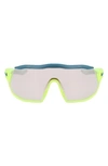 Nike Show X Rush 58mm Shied Sunglasses In Matte Volt Chrome Mirror