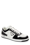Prada Men's Downtown Bicolor Leather Low-top Sneakers In Bianco/nero