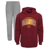 OUTERSTUFF TODDLER BURGUNDY/HEATHERED GRAY WASHINGTON COMMANDERS DOUBLE-UP PULLOVER HOODIE & PANTS SET