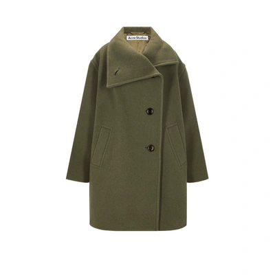 Acne Studios Oschelle Wool-blend Coat In Hunter Green