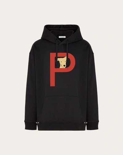 Valentino Garavani Rockstud Pet Customisable Unisex Hooded Sweatshirt In Black/ Red