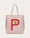 Valentino Garavani Garavani Rockstud Pet Customizable N/s Tote Bag Woman Rose Quartz/pure Red Uni In ローズクォーツ/ピュアルージュ