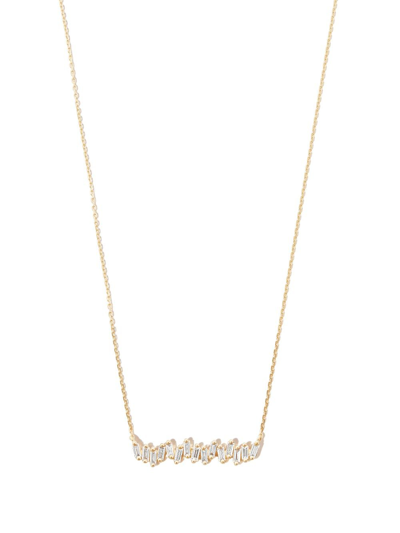Suzanne Kalan 18k Yellow Gold Baguette Diamond Necklace
