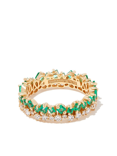 Suzanne Kalan 18k Yellow Gold Emerald Eternity Ring In Green