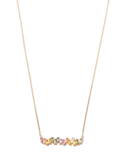 Suzanne Kalan 18k Rose Gold Multicoloured Diamond Neckalce