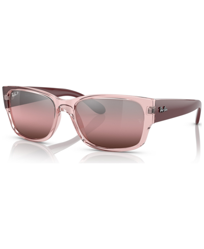 Ray Ban Unisex Polarized Sunglasses, Rb438858-p In Transparent Pink