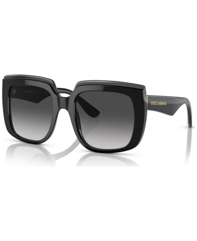 Dolce & Gabbana Women's Low Bridge Fit Sunglasses, Dg4414f54-y In Black On Transparent Black