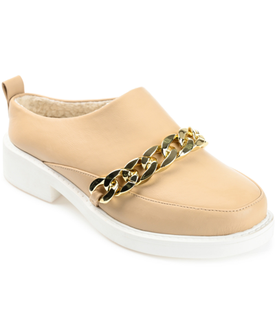 Journee Collection Women's Sheah Chain Loafers In Tan