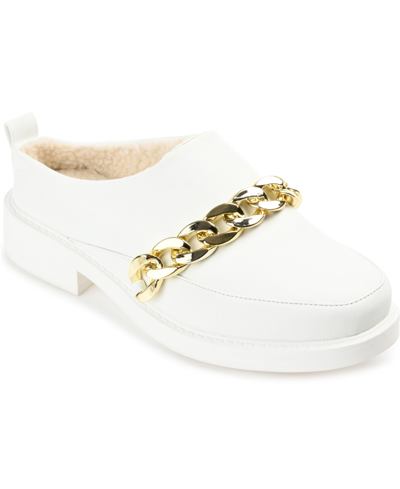 Journee Collection Women's Sheah Chain Loafers In White