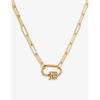 La Maison Couture Amadeus Daphne Paperclip 14ct Yellow Gold-plated Vermeil Recycled Sterling Silver And Pearl Necklace In Gold