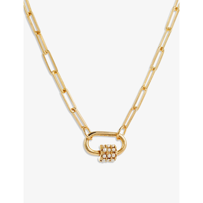 La Maison Couture Amadeus Daphne Paperclip 14ct Yellow Gold-plated Vermeil Recycled Sterling Silver And Pearl Necklace