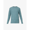 PEREGRINE PEREGRINE MEN'S SEAFOAM MAKERS STITCH CABLE-KNIT WOOL-KNITTED JUMPER,63182614