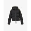 Good American Quilted Drawstring-hem Shell Puffer Jacket In Black001