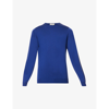 John Smedley Crewneck Regular-fit Merino Wool-knit Jumper In Lapis Blue