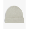 Rick Owens Kids' Folded-brim Wool Beanie Hat In Pearl