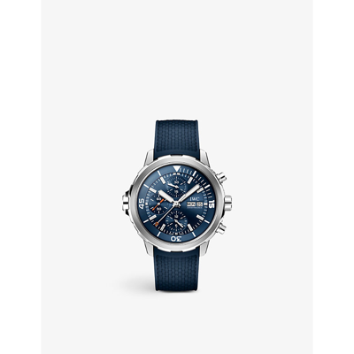 Iwc Schaffhausen Iw376806 Aquatimer Stainless-steel And Rubber Automatic Watch In Blue