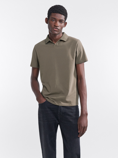 Filippa K Stretch Cotton Polo T-shirt In Brown