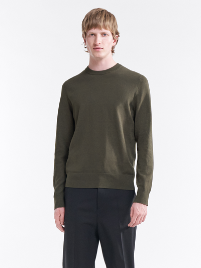 Filippa K Cotton Merino Sweater In Green