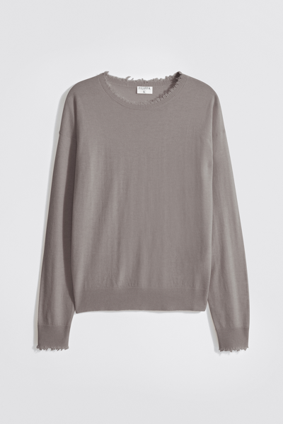 Filippa K Frayed R-neck Top In Grey