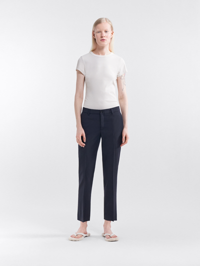 Filippa K Luisa Cropped Cool Wool Slacks In Blue