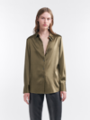 Filippa K Eira Silk Shirt In Green