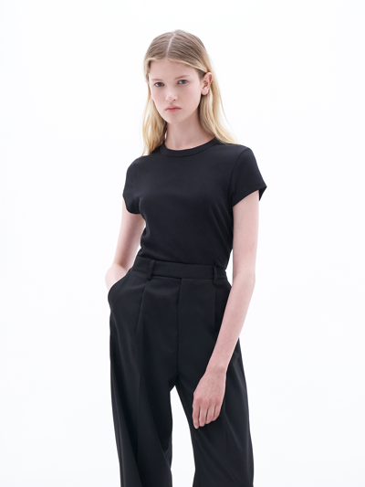 Filippa K Fine Rib Tee In Black