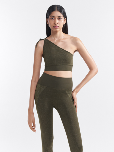 Filippa K Asymmetric Lurex Top In Green