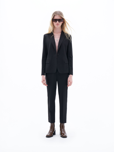 Filippa K Emma Cropped Cool Wool Trousers In Black