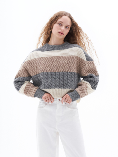 Filippa K Braided Swedish Wool Sweater In Grey