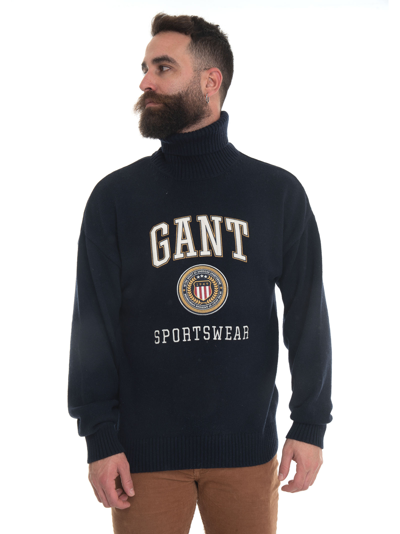 Gant Turtleneck Pullover Blue Man | ModeSens