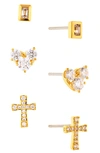 Nadri 3-pack Stud Earrings In Gold