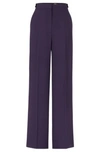 Hugo Boss Regular-fit Trousers With Flared Leg In Dark Purple