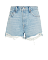 Grlfrnd Helena High Rise Cut Off Short In Blue